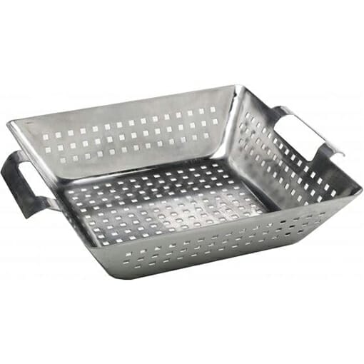 Square Stainless Steel Grilling Wok Smoke N Fire a KC BBQ Store