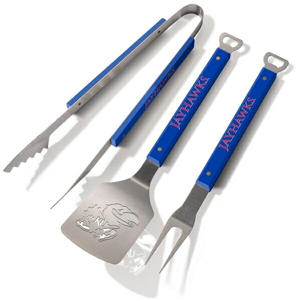 KANSAS JAYHAWKS SPIRIT SERIES 3-PIECE BBQ SET