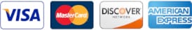 We proudly accept Master Card, Visa, Amex and Discover Cards